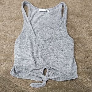 Wilfred Heather Gray Tie-Front Tank Top
